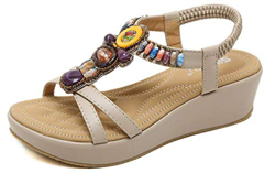 2020 Sandalias Mujer Chanclas Tacon de Cuña Plataforma del Verano Cómodos Zapatos Bohemias Las Sandalias Planas en oferta