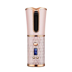 Beenle-Icey Rizador de pelo automático, giratorio, USB, portátil, con revestimiento de cerámica, 6 temperaturas, apagado automático para todos los tip precio