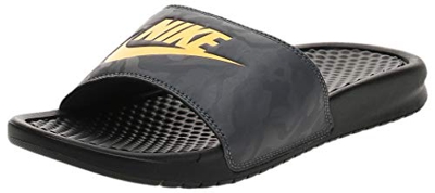 Nike Benassi Just Do It, Sandalia Hombre, Black Laser Orange Iron Grey, 40 EU