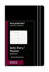 Moleskine agenda 2011 Daily Planner 3 x 5 Black hard cover Pocket Calendar características
