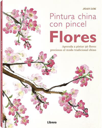 Pintura china con pincel de flores características
