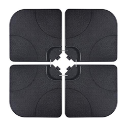 VONLUCE 4 Piezas Soporte de Sombrilla de Jardín 50cm Base de Sombrilla Rellenable de 80KG Arena o 60L Agua Pie de Parasol de Plástico Resistente para  en oferta