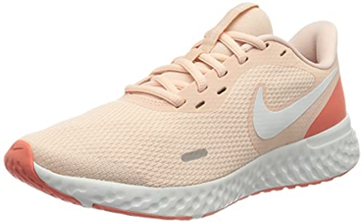 Nike Revolution 5, Sneaker Mujer, Washed Coral/Summit Blanco-Magic Ember, 39 EU