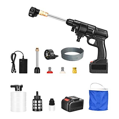S SMAUTOP Limpiador a presión portátil, Limpiador inalámbrico de Alta presión 24 V 4000mah 200W MAX 400psi Lavadora eléctrica portátil a batería, Limp