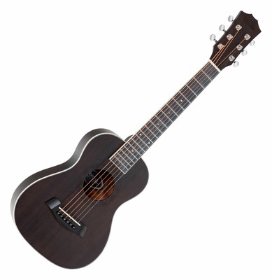 Guitarlele Guitarra Acustica de Viaje Madera de Caoba Cuerdas de Acero Negro