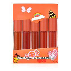 Set de lápiz labial mate, 5 piezas Mini impermeable de larga duración Matte Lipstick Lip Gloss Set Makeup Cosmetics(Tipo D) en oferta