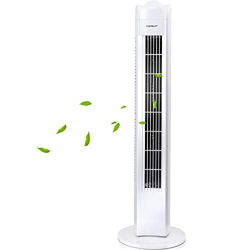 Aigostar Duke 33QRV - Ventilador de torre oscilante, 50W potencia, 3 velocidades, 77cm de altura, asa de transporte. Color blanco. características