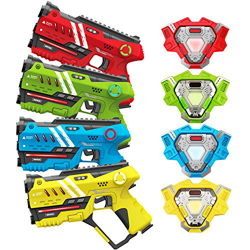 VATOS Pistola Láser - Juego de Pistola Láser Infrarrojo con Chalecos 4 Pack - Juego Láser Multifunción para Niños Interior y Exterior, Regalos Diverti en oferta