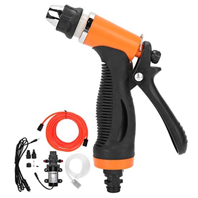 Buachois Lavadora de Coche de Alta Presión de 12 V Y 100 W, Rociador de Presión Eléctrico Portátil con Manguera Y Filtro para Rociar Jardín, Lavado de