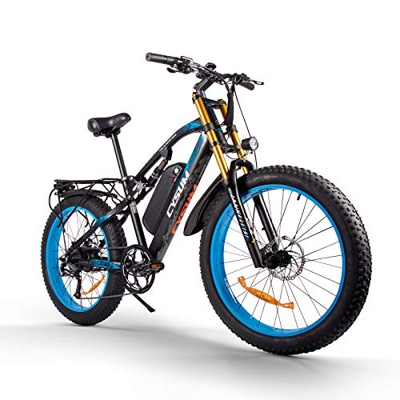cysum Bicicletas eléctricas para Hombres, Fat Tire Ebikes de 26 Pulgadas Bicicletas Todo Terreno, Bicicleta de montaña para Adultos con 48V 17Ah Bater