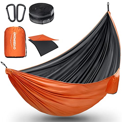 Overmont Hamaca para Dos Capas Dobles Hamaca para Exteriores Hamaca portátil para Acampar Ligera para mochileros Senderismo Viajes Deportivos con Corr