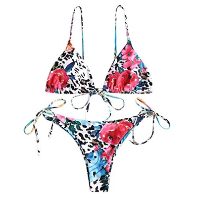 Honestyi Bikinis Mujer Push Up Conjunto BañAdor Sexy Bikinis BrasileñOs Tanga De Tiro Bajo Traje De BañO De Estampado Leopardo Ropa De Playa