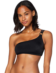 Marca Amazon - IRIS & LILLY Parte de Arriba de Bikini asimetrico Mujer, Multicolor (Negro), S, Label: S en oferta