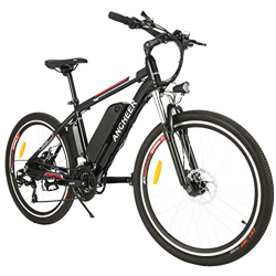 Ancheer - Bicicleta eléctrica de montaña, 26"/27,5" con batería de litio de 36 V 8 Ah/10 Ah/12 Ah y 21 marchas Shimano precio