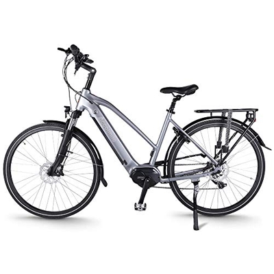 Accolmile City Bicicleta Eléctrica de Trekking Urbano 28", BAFANG 36V 250W M200 Torque Mid Motor, Ebike para Hombres y Mujeres, Batería de Litio de 14