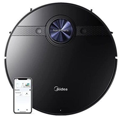 Midea M7 Robot Aspirador y Fregasuelos, 4000PA, Control App Alexa Google Home Láser LDS, Mapeo de Multicapa , Autonomía de 180 Min Adecuado para Pelo