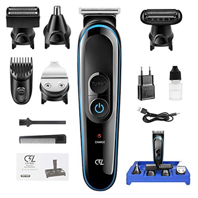 CDTBOL Cortapelos de barba para hombres 5 en 1 Recargable Profesional Cortapelos Detalle de Cortadora de Pelo Cortador de Pelo Kit y Peluquería Cuerpo