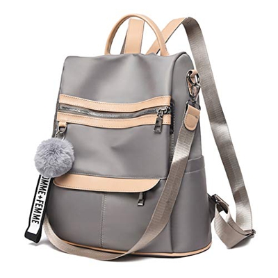 COOFIT Mochila Oxford antirrobo para Mujer Bolso Mochila: Rimpermeable Mochila Bolsa de Hombro Convertible Ligero Casual 2 in 1 Gris