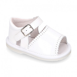 Sandalia En Piel Charol Para Bebé Niña. 17 Blanco características