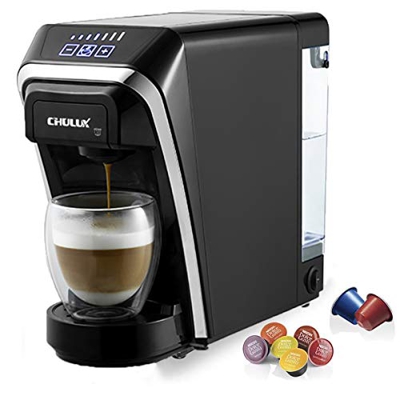 CHULUX Cafetera de cápsulas 1400 W de 50 ml a 260 ml Depósito de agua extraíble de 0,8 L con Nespresso y Dolce Gusto Máquina de cápsulas multifunciona