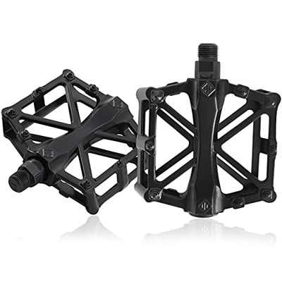 HONZUEN Universal Pedales Bicicleta Montaña Carretera, Aluminio Antideslizante 9/16 Pulgadas Pedales Ciclismo Durable, Ultraligero Bike Flat Pedals, P