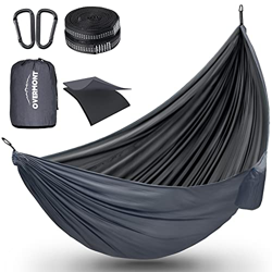 Overmont Hamaca Camping Viaje Dobles Capas Capacidad de Carga (280x185cm) Nylon Paracaídas|2 Correas de Nylon |Hamaca Interior Exterior Patio Beach Se características