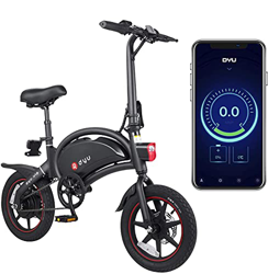DYU D3 PLUS Bicicleta eléctrica plegable, bicicleta inteligente para adultos, 240 W, aleación de aluminio, extraíble 36 V/10 Ah batería de iones de li en oferta