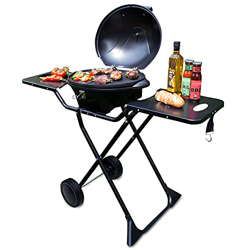 SUNTEC barbacoa de pie eléctrica BBQ-9295 [tambien adecuado como barbacoa de mesa, con dos bandejas, termostato regulable, max. 2400 W] en oferta