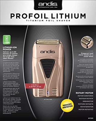 ANDIS Plus PROFOIL Lithium Titanium Foil Shaver, Negro, Estandar