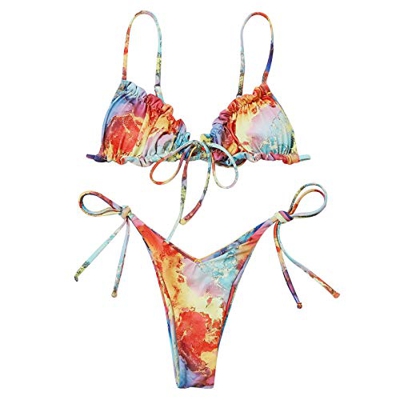 2021 Nuevo Mujer Conjuntos de Bikinis impresión Push Up Trajes de Baño de Tanga Cintura baja Mujer dos piezas Ropa de Playa Sexy Conjunto de Bikinis T