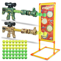 Cohotek Shooting Game - Pistola de Juguete con Objetivo de Tiro, 2 Piezas Lanzador Pelotas Espuma y 48 Bolas de Espuma, Regalo Cumpleaños y Fiestas Ni precio