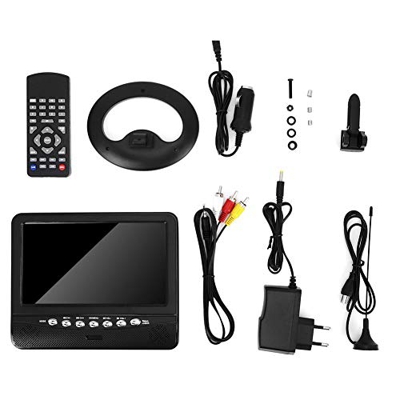 Wacent Monitor de Reproductor de TV móvil analógico HD LCD portátil de 7,5 Pulgadas, electrónica de Consumo Duradera Enchufe de la UE 100-240 V