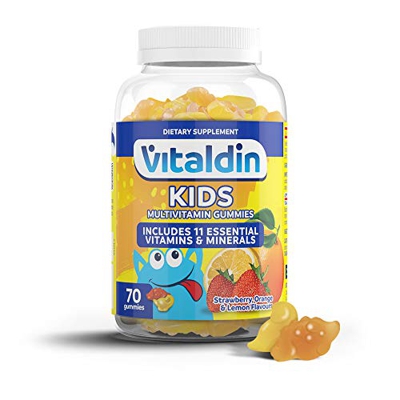 VITALDIN Multivitaminas Kids gummies - Complemento Alimenticio para Niños con 11 Vitaminas & Minerales - 70 gominolas (suministro para 1 mes); sabor a