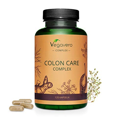 Colon Care Complex Vegavero® | Detox + Digestión + Limpieza Intestinal + Colon Irritable + Toxinas | 120 Cápsulas | Probióticos con Jengibre + Psylliu