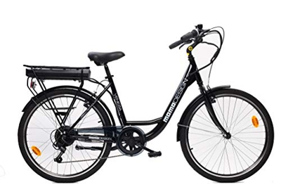 Momo Design Venezia - Bicicleta eléctrica con pedaleo asistido, Unisex, para Adulto, Color Negro, única