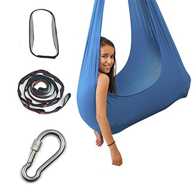 Lizefang Columpio de Terapia Interior de 280 100 cm, Columpio de Yoga elástico aéreo de Seda Activa, Columpio para niños, Columpio de Terapia para niñ