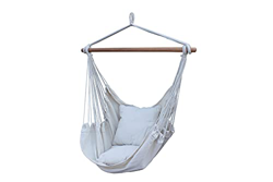 HENG FENG Poli-algodón Colgante Bar de Madera Silla Hamaca Asiento Columpio con 2 Cojines Acolchados adicionales para Interior y Exterior Jardín Patio en oferta