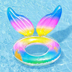 Queta Anillo de Natación de Sirena Flotador de Piscina Flotador Inflable Fila Flotante para Adulto Boya Salvavidas para Playa Piscina Verano Fiesta en oferta