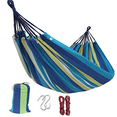 Hamaca Individual o Doble para jardín, para Acampar, 1/2 Personas, de Lona, Suave Columpio para Dormir, portátil con Bolsa de Transporte para Patio, j
