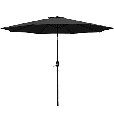 AXT SHADE 2,7 m 9 pies sombrilla de jardín 38 mm Poste inclinable con manivela para Patio/Playa/Piscina Impermeable-Gris Oscuro