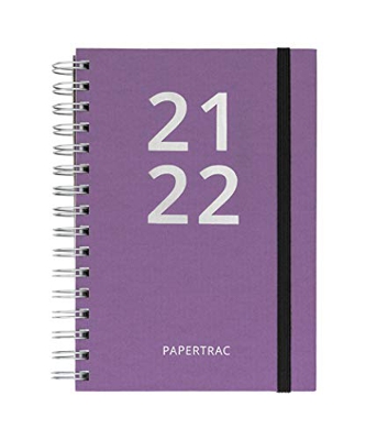 Papertrac - Agenda 21-22 Purple - Día Página -320 páginas - Tamaño A5-14 x 21,2 cm
