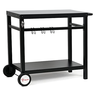 BBQ-Toro Carro de barbacoa de 85 x 50 x 81 cm, mesa de metal con gran superficie de trabajo