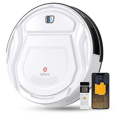 Lefant Robot Aspirador Aspira, Barre,Aspirador Robot WiFi,Freemove, 4 Modos,2100 Pa,Detecta obstáculos,Cepillo Lateral Doble para Mascotas,135 min Aut