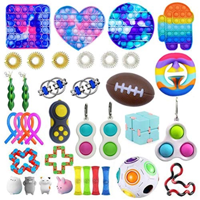 Fidget Toy Packs, 37 Piezas Juguetes Sensoriales, Juguetes Antiestrés Pack, Juguetes Antiestré, Fidget Alivia Estrés y la Ansiedad Toy, Juguetes para 