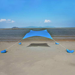 Tienda de campaña Tents Beach con Ancla de Arena, Toldo Sombrilla de Playa Resistente al Viento - Protección Solar UPF 50+ Carpa Refugio Grande con 4  precio