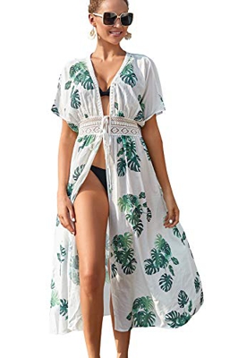 L-Peach Ropa de Dormir para Mujer camisón Kaftan Kimono de Gran tamaño Vestido de Playa encubrimientos