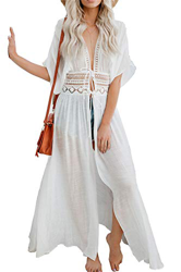 L-Peach Vestido Largo de Playa para Mujer, Blanco 7, Talla Ãºnica características