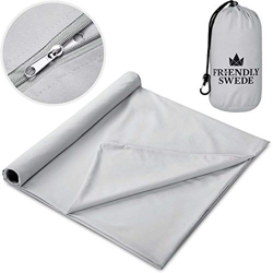 The Friendly Swede Sábana para Saco de Dormir - Ligera, para Acampada y Viaje - Cierre de Velcro o Cremallera (Microfibra) en oferta