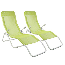 GH91 GARDEN HOUSE GARAGE 91 Pack 2 Tumbonas Ajustables 2 Posiciones Textil Verde 7house en oferta