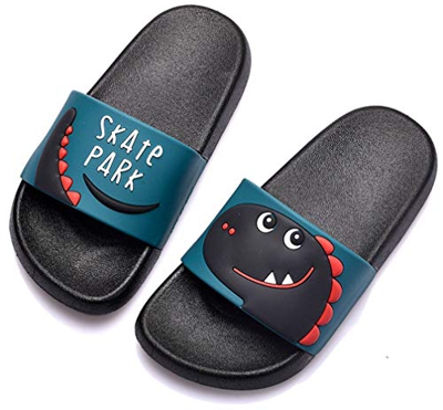 Chanclas de playa Zapatos de Piscina para Niña Niño Sandalias Verano Antideslizante Zapatillas de Baño Casa Hombre Mujer Negro 28/29 EU